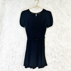Polo Ralph Lauren Women's Size 2 Navy Blue Knee-Length Dress with Belt wool